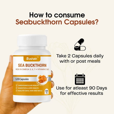 Sushain Sea Buckthorn Capsules With Vitamin C And Omega 7 - 60 Capsules