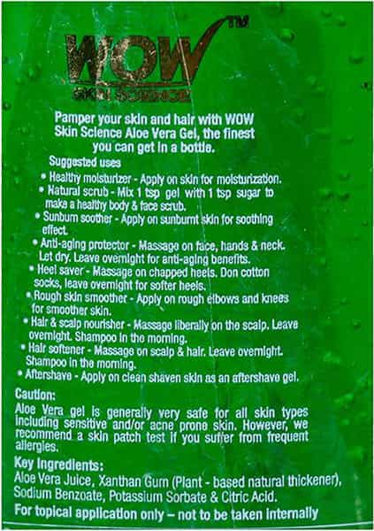 Wow Aloe Vera Multipurpose Beauty Gel For Skin And Hair 130 Ml