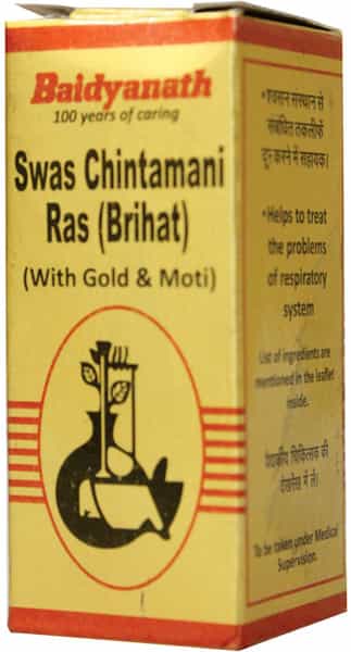Baidyanath Asli Ayurved Swas Chintamani Ras 5 Tablet - Respiratory Problems Cough
