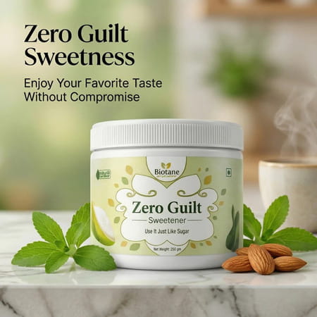 Biotane Zero Guilt Sweetener | Zero Calorie I Sugar Free | Taste Like Sugar Use Like Sugar - 200G