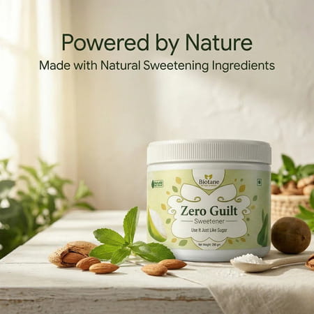 Biotane Zero Guilt Sweetener | Zero Calorie I Sugar Free | Taste Like Sugar Use Like Sugar - 200G