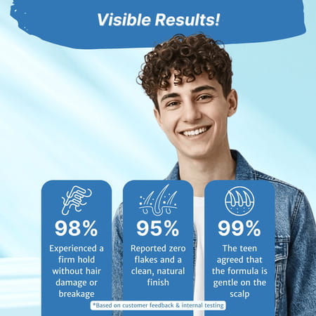 Healthbest Hair Gel For Teens Boys & Girls 13-19 Years Strong Hold Non-Sticky Styling Gel 50 Ml