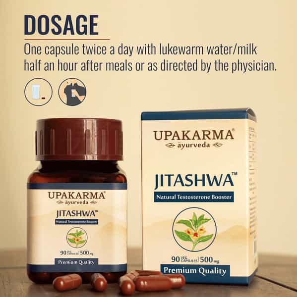 Upakarma Ayurveda Pure Shilajit And Ashwagandha Extract Jitashwa Capsules 500Mg 90 Veggie Capsules