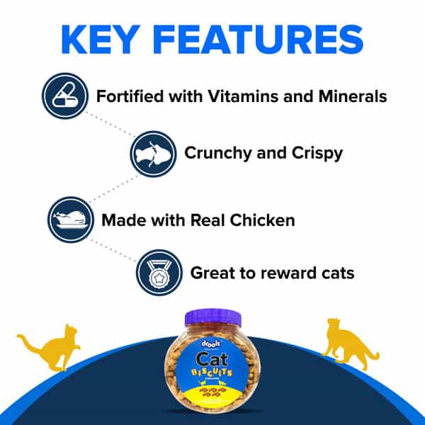 Drools Cat Treat Biscuits Real Chicken Flavor 400G Jar