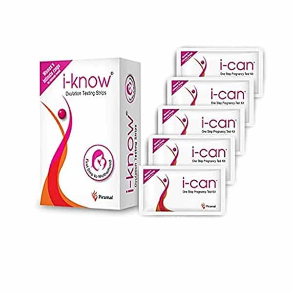 I-Know Ovulation Detection Kit + I-Can Pregnancy Test Device 5 Units (Combo Pack)