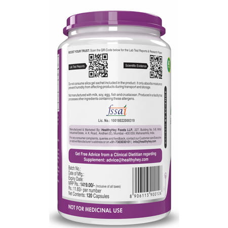 Healthyhey Nutrition Terminalia Arjuna Bark Extract - Tannin 25% - 120 Veg Caps.