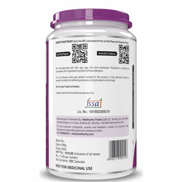 Healthyhey Nutrition Terminalia Arjuna Bark Extract - Tannin 25% - 120 Veg Caps.