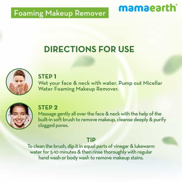 Mamaearth Micellar Water Foaming Makeup Remover With Rose Water For Makeup Cleansing 150 Ml