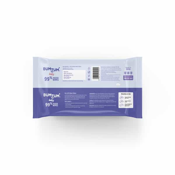 Bumtum Baby Gentle 99% Pure Water Wet Wipes With Lid Paraben Free (Pack Of 3 | 72 Pcs. Per Pack)