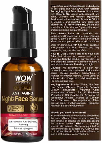 Wow Skin Science Anti Aging Night Face Serum - 50 Ml