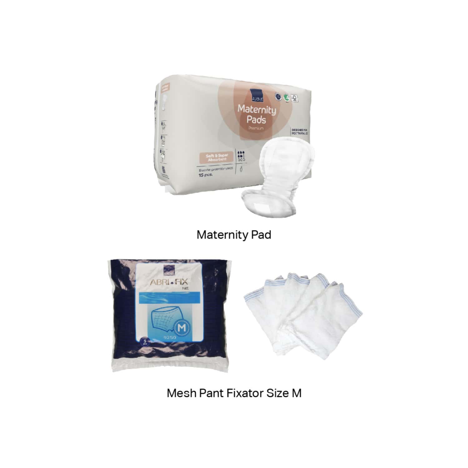 Abena Maternity Pads With Multi-Use Mesh Fixator Pants - M