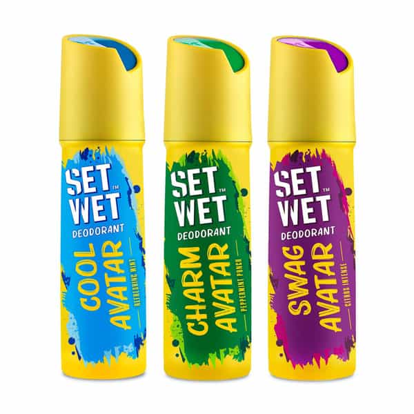 Set Wet Deodorant Spray Perfume Cool | Charm & Swag Avatar For Men | 150Ml (Pack Of 3)