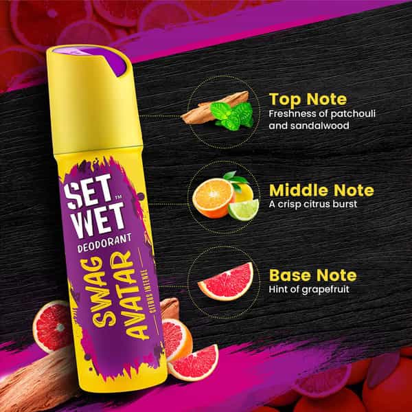 Set Wet Deodorant Spray Perfume Cool | Charm & Swag Avatar For Men | 150Ml (Pack Of 3)