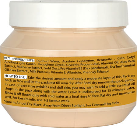 Roots & Stems 24 Carat Gold Radiance Facial Pack For Golden Glow & Boosts Skins Elasticity 500g