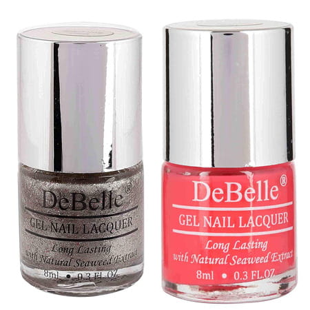 Debelle Gel Nail Polish Gift Set Of 2 - Sparkling Dust | Fuschia Rose- 16 Ml (8 Ml Eac)