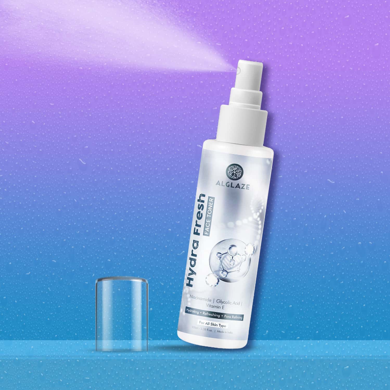 Alglaze Hydra Fresh Toner | Niacinamide| Glycolic Acid & Vitamin E | All Skin Types | 100ml
