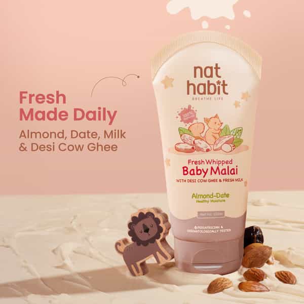 Nat Habit Baby Body Malai - Body Butter | Almond Date 120Ml