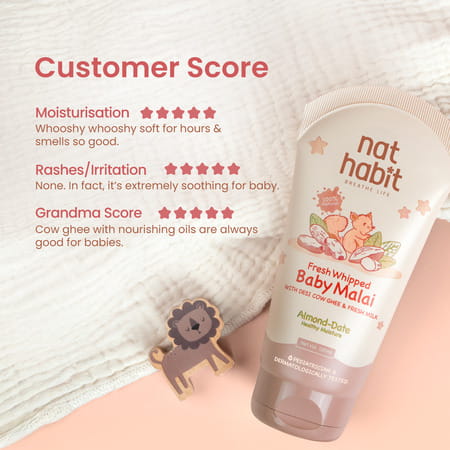 Nat Habit Baby Body Malai - Body Butter | Almond Date 120Ml