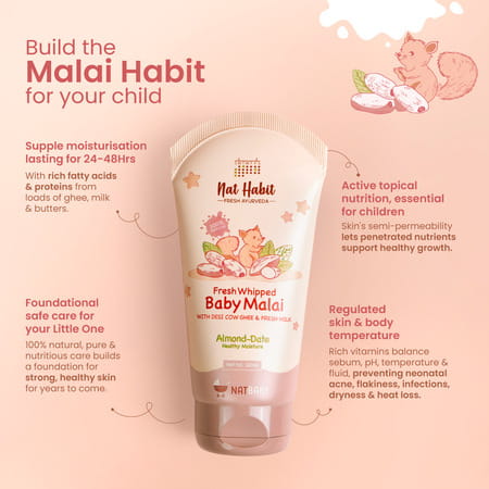 Nat Habit Baby Body Malai - Body Butter | Almond Date 120ml