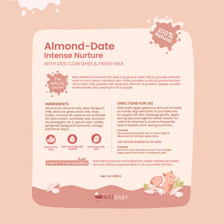 Nat Habit Baby Body Malai - Body Butter | Almond Date 120ml