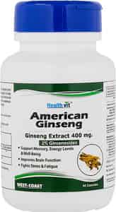 Healthvit American Ginseng Extract 400mg (2% Ginsenosides) 60 Capsules