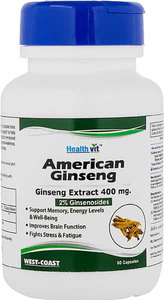 Healthvit American Ginseng Extract 400Mg (2% Ginsenosides) 60 Capsules