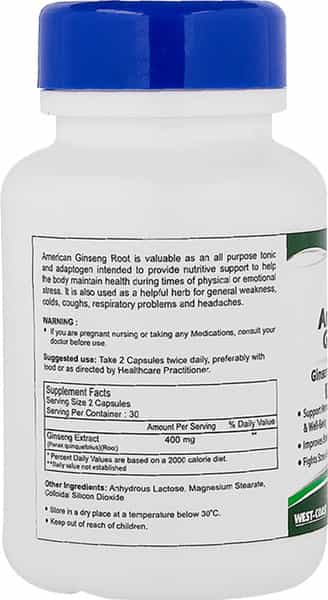 Healthvit American Ginseng Extract 400Mg (2% Ginsenosides) 60 Capsules