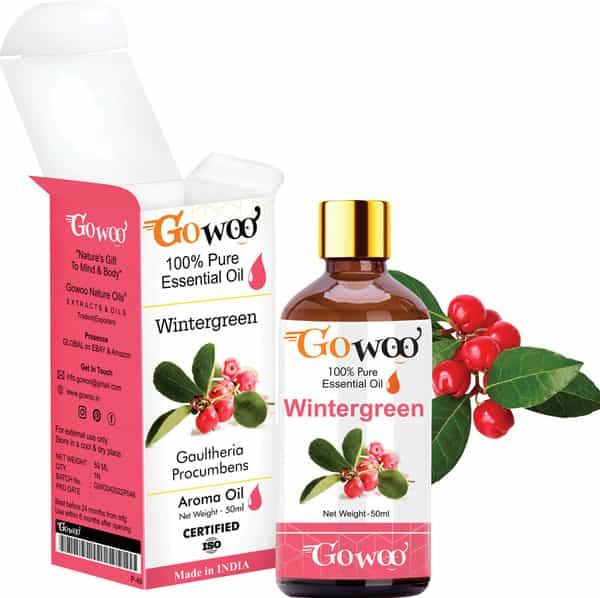 Go Woo 100% Pure Wintergreen Oil Pure Virgin For Skin Care & Hair Treatment 50 Ml