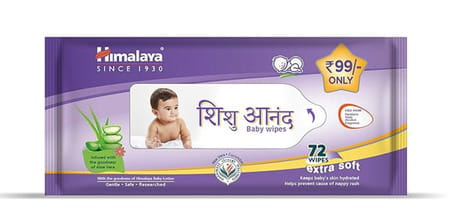 Himalaya Shishu Anand | Baby Wipes | 72 No'S