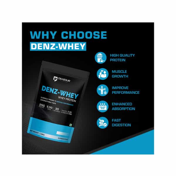 Denzour Nutrition Denz Whey Protein | Pista Kulfi Flavour | Recovery & Strength | 1.08Kg