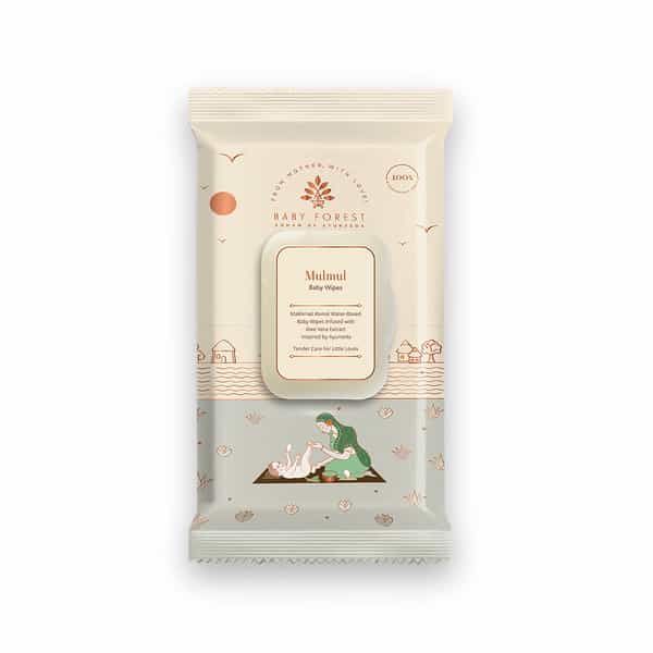 Baby Forest Mulmul Baby Wipes | Ultra-Soft | Water-Based | 3X Thicker & Softer | 72 Wipes