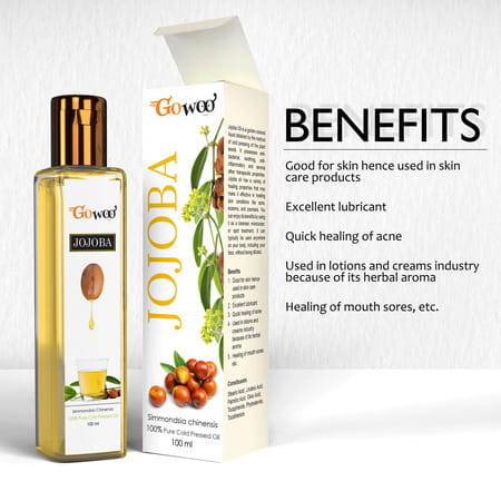 Go Woo 100% Pure Cold Pressed Jojoba Carrier Oil 100 Ml