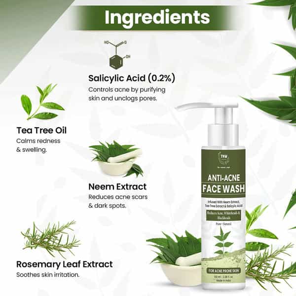 Tnw The Natural Wash Anti-Acne Face Wash For Acne & Blemishes - 100 Ml