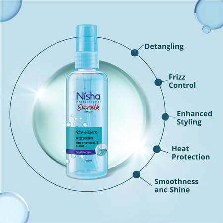 Nisha Hair Serum 100ml - Eversilk Pro Vitamin For Dry & Tangle-Prone Hair - Professional