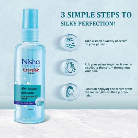 Nisha Hair Serum 100ml - Eversilk Pro Vitamin For Dry & Tangle-Prone Hair - Professional