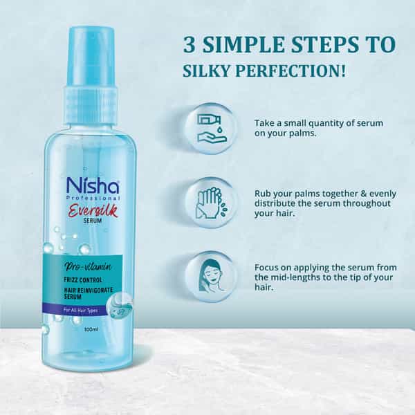 Nisha Hair Serum 100Ml - Eversilk Pro Vitamin For Dry & Tangle-Prone Hair - Professional