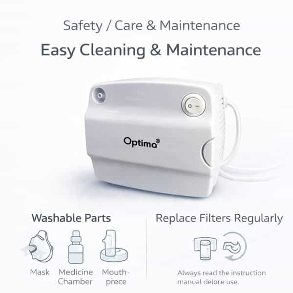 Optima Compressor Nebulizer Machine With Adult Child Mask