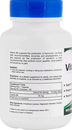 Healthvit Vitamin B6 25 Mg - 60 Capsules