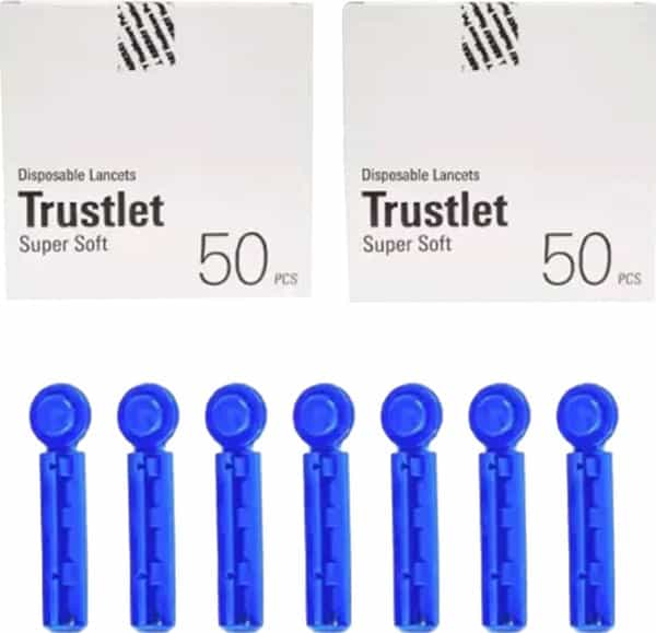 Arkray Trustlet 100 Disposable Sterile Lancets For Glucose Monitor Glucometer Lancets (100)