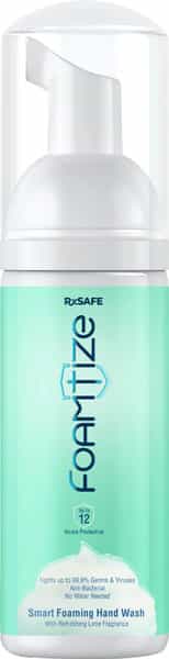 Rxsafe Foamtize: Smart Foaming Waterless Handwash | Skin-Friendly | No Alcohol Formula | 50 Ml
