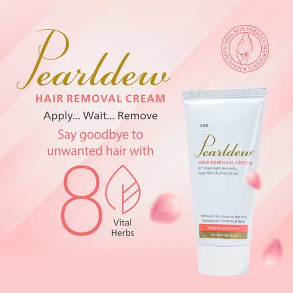 Pearldew Hair Removal Cream 60 Gm | With Aloe & Avocado | Paraben Free (Pack Of 2)