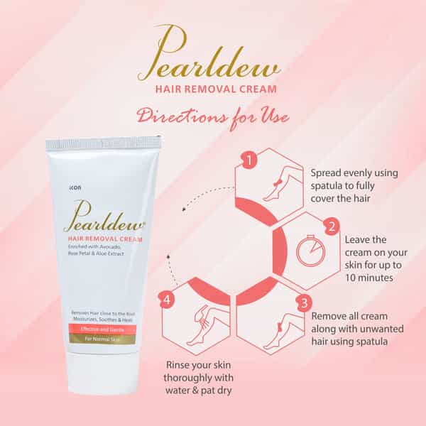 Pearldew Hair Removal Cream 60 Gm | With Aloe & Avocado | Paraben Free (Pack Of 2)