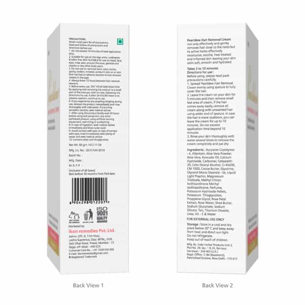Pearldew Hair Removal Cream 60 Gm | With Aloe & Avocado | Paraben Free (Pack Of 2)