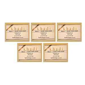 Khadi Abeers Herbal Handmade Aloevera Soap With Essential Oils | 125gm (pack Of 5)