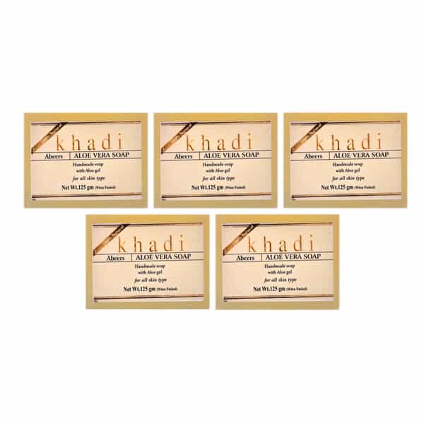 Khadi Abeers Herbal Handmade Aloevera Soap With Essential Oils | 125Gm (Pack Of 5)