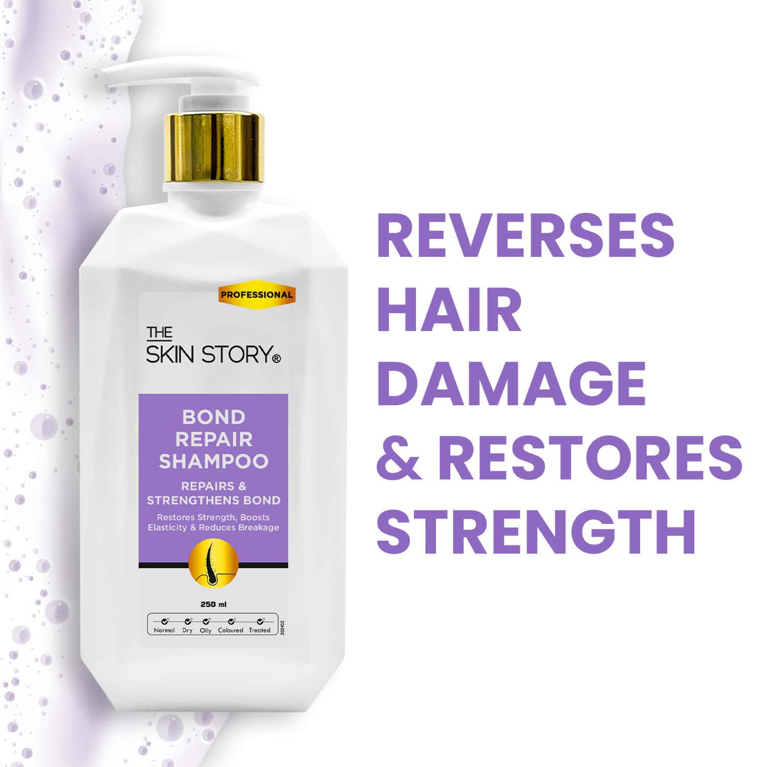 The Skin Story Professional Bond Repair Shampoo For Strong Moisturized Hair For Hair Breakage 250 Ml