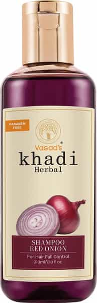 Vagad's Khadi Red Onion Shampoo 210Ml | Anti-Hair Fall | Parabens Free | Silicon Free