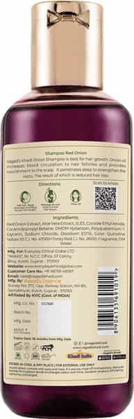 Vagad's Khadi Red Onion Shampoo 210Ml | Anti-Hair Fall | Parabens Free | Silicon Free