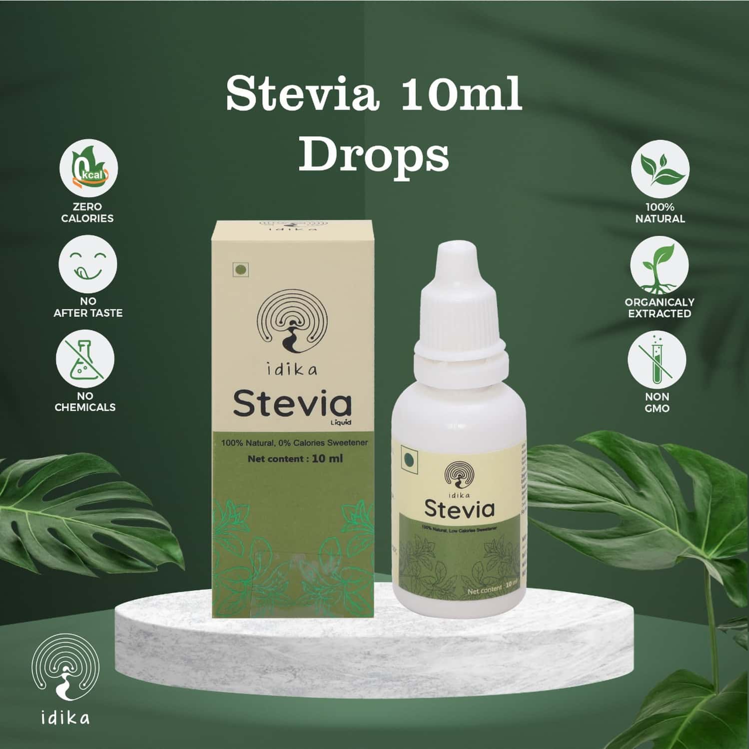 Idika Stevia Drop 10 Ml Diabetic Friendly 100% Natural Sugar Free Sweetener