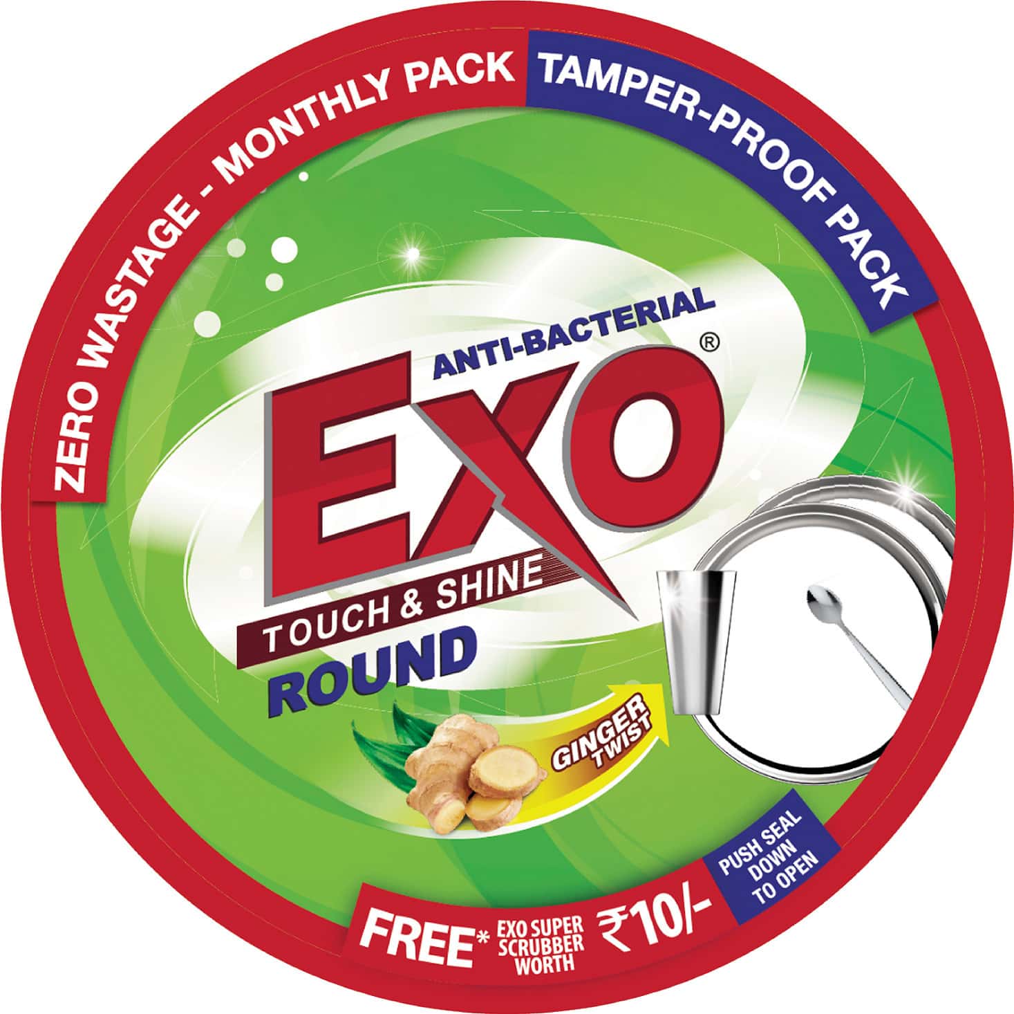 Exo Touch & Shine Round Dishwash Bar (500 G)